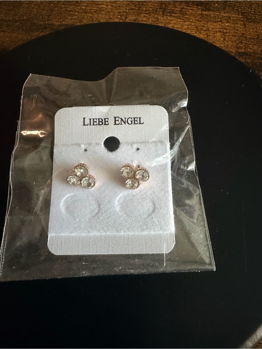 Gold-Tone Clear Crystal Cluster Stud Earrings